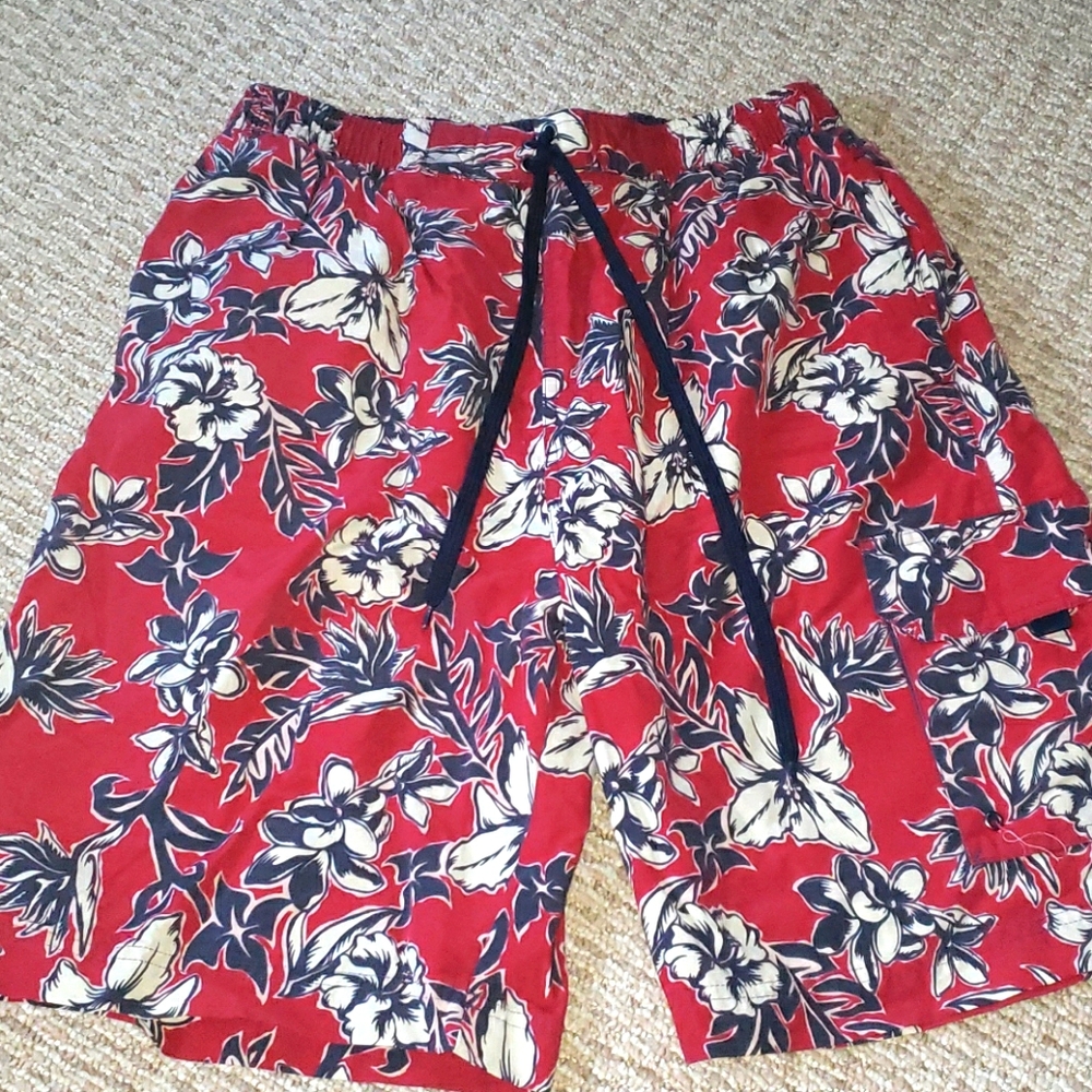 Mens flower bathing suit shorts